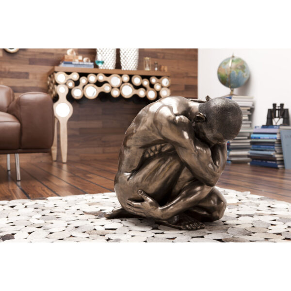 Deco Figurine Nude Man Hug Bronze 54cm - Image 8