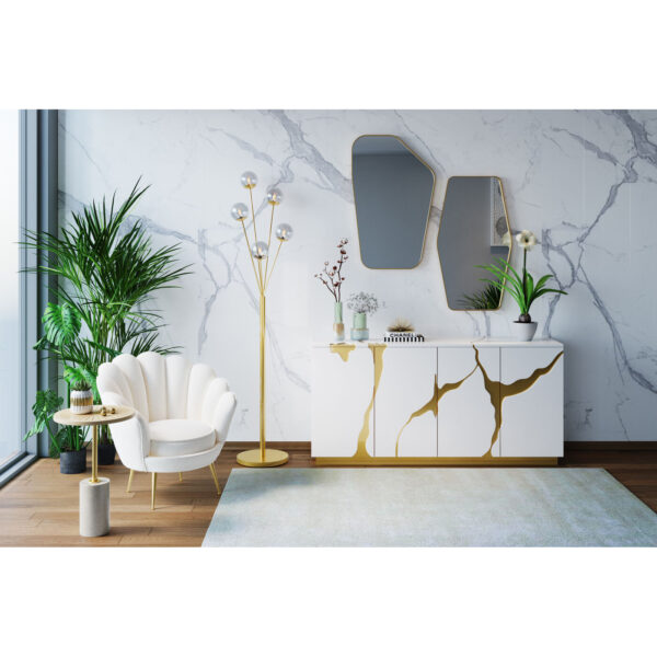 Armchair Water Lily Gold Beige - Image 12